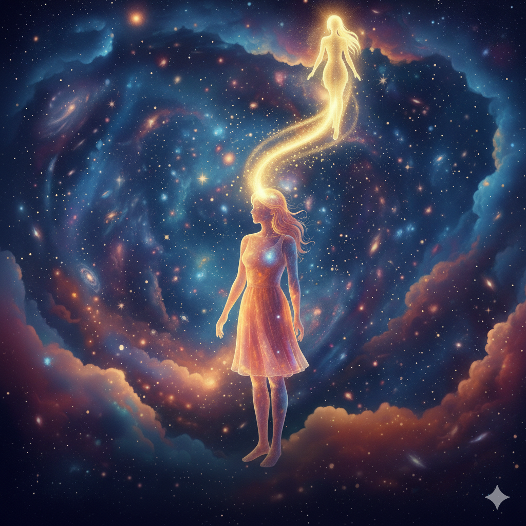 Sunlight streaming through forest - higher self connection